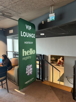 VIP lounge Hello Registry banner